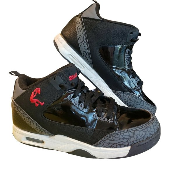 SHAQ Boys 4 Black/Grey Mid top lace up Athletic Shoe sneakers - Picture 1 of 9